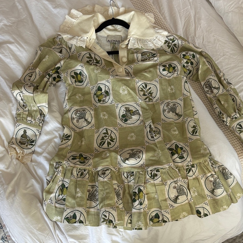 Alemais Olive Floral Sofia Mini Dress